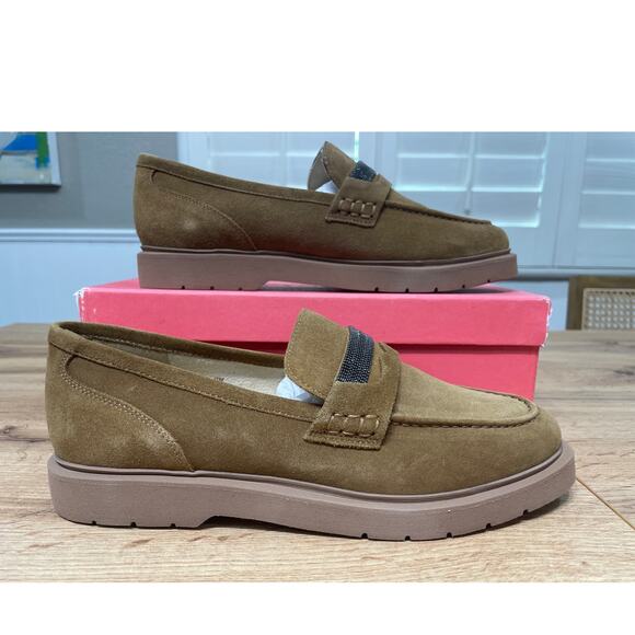 Vaneli Kimmo Loafers Tobacco Nival Suede Size 8 Comfy Moccasin Sihouette - Picture 2 of 13